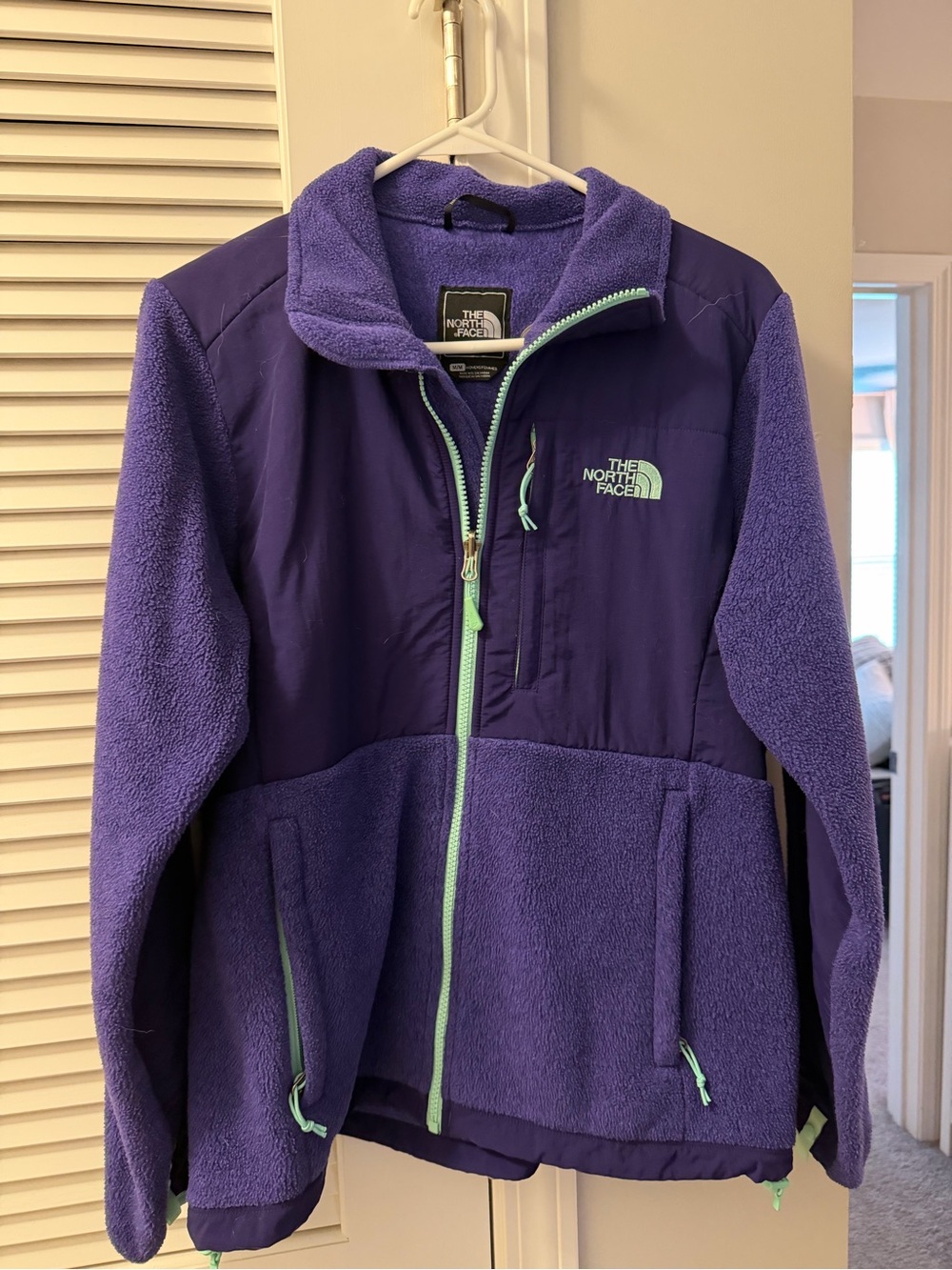 The North Face Purple Fleece Jacket with Mint Trim